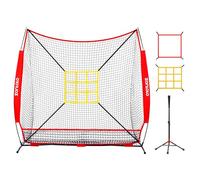 7×7FT Zonlolo Baseball Net with Tee and Strike Zone, 7ft x 7ft, Easy Set Up and Carry, Durable Steel Construction