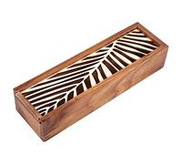 7.7x2.2inch Chinese Style Drawer Type Wooden Storage Box Decorative Case Holder Organizer,Suitable for Storing Tableware,Knives, Forks,Chopsticks, Straws,Pencils,Pens,Markers,Small Items(02)