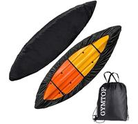 7.8-18ft Waterproof Kayak Canoe Cover-Storage Dust Cover UV Protection Sunblock Shield for Fishing Boat/Kayak/Canoe 7 Sizes [Choose Color] (Black(Upgraded), Suitable for 9.3-10.5ft Kayak)
