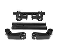 7/8" 22mm Adjustable CNC Motorcycle Steering Handlebar System, Removable Steering Handlebar for 125cc Pit Bike Dirt Bike, Precision Machined Aluminum Alloy with Oxidation (Black)