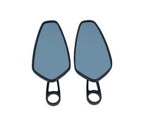 7/8" 22mm Black Universal Motorcycle Aluminum Handle Bar End Side Rearview Mirrors W/White Blue Glass Rearview Mirror