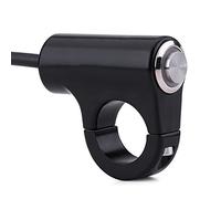 7/8" 22mm Handlebar Control Push Button Switch, Weatherproof Aluminum Alloy Motorcycle Handlebar Mount Switch Button Headlight Brake Fog Lights ON/OFF(B Style Self-Locking Button With Light)