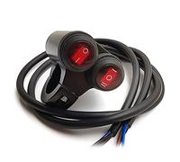 7/8'' 22mm Motorcycle Aluminum Alloy Handlebar Switches Waterproof 2 Files + 3 Files Headlight Fog Light ON/OFF 12V Switch Assembly Replacement Knob Trim Motorcycle Handlebar High Low