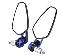 7/8" 22mm Motorcycle Handlebar End Mirror Universal Motorcycle Motorbike Aluminum Alloy Bar End Side Rearview Mirrors Round (blue)