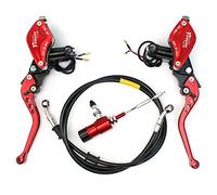 7/8" 22mm Motorcycle Hydraulic Clutch Brake Master Cylinder Reservoir Brake Hose CNC Levers Kit Compatible with Dirt Bike Sport Bike Scooter Pit Bike ATV (Red)