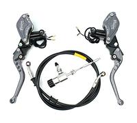 7/8" 22mm Motorcycle Hydraulic Clutch Brake Master Cylinder Reservoir Brake Hose CNC Levers Kit Compatible with Dirt Bike Sport Bike Scooter Pit Bike ATV (Grey)