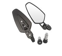 7/8" 22mm Motorcycle Side Mirror, Bar End Rearview Mirror for Motorbike Scooter Cafe Racer Mirror (Black)