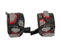 7/8'' 22mm Motorcycle Switch Handlebar Control Universal Headlight Warning Light Turn Flash Light Signal Horn Start Kill Button Indicator Horn Switch(Red)