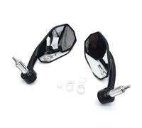 7/8" 22mm Universal Motorcycle CNC Rear View Black Handle Bar End Side Rearview Mirrors For CBR600