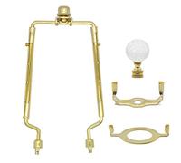 7 8 9 10 inch Lamp Shade Harp Holder,Gloden Uno Lamp Shade Adapter,Brass Color UNO Fitter Adapter Finial Set,Fit both 1/8IP Lamp Rod and E26 Threaded Socket,Adapted all styles of Lamp Shade