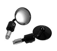 7/8" Hand Bar Rear View Mirrors, Keenso Adjustable 3" Round End Side Mirrors Motorcycle Sidemirror (Black)