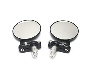 7/8" Handle End Rear View Side Motorcycle Aluminum Rear View Black Handle End for Motorcycle Handlebars