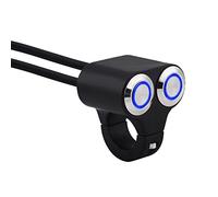 7/8 Inch 22mm Motorcycle Handlebar Switch, Wireless ON/OFF Headlight Brake Fog Light Switch with Colorful LED Indicator Light, Aluminum Alloy Weatherproof for Universal (Self-restoring)