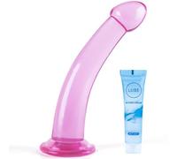 7.8 Inch Realistic Silicone Soft Beginner Anal Dildo, Small Anal Plug Dildos, G Spot Stimulation & Anal Training, Butt Plug Sex Toy for Women Men Couples Anal Trainer Sex Games (Pink)