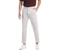 7 8 Men's Loose Tapered Summer Suit Trousers Modern Elegant Stretch Light Thin Business Casual, beige, 34W x 26L