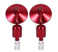 7/8" Motorcycle Hand Bar Rear View Mirrors Universal Adjustable 3" Round End Side Mirrors Motorcycle Side mirror for Dirt Bike Scooter ATV(Red) motorcycle mirror bar end mirrors for motorcycles