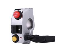7/8" Motorcycle Handlebar Control Switch Universal Handlebar Mount Switches with Horn Turn High Low Beam Control for Motorbikes Electric Bike ATVs Scooters(Plating)