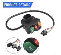 7/8" Motorcycle Handlebar Switch, 3 In 1 Headlight Turn 7/8" | Signal On Control For Scooter for atv for quad Bike With 40cm Copper Wire, Black Plastic Housing For DC 12V Systems