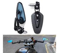 7/8'' Motorcycle Rearview Mirror Carbon Fiber 22mm Handlebar Side Mirror Modified Inverted Rear Mirror for Cafe racer Bobber