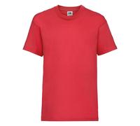 (7-8, Red) Fruit Of The Loom Childrens/Kids Unisex Valueweight Short Sleeve T-Shirt (Pack of 2)