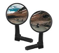 7/8" Round Motorcycle Mirror - Black - Retro - Universal - 3.74" - With 13 mm Expansion Screws - Suitable for Cruisers, Scooters, ATVs