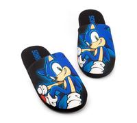 (7-8 UK) Sonic The Hedgehog Slippers Mens Slip On Game House Shoes Loafers