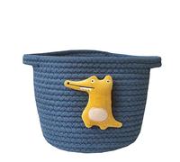 7.8"x 7" Small Cute Cartoon Woven Cotton Rope Kids Toy Storage Basket with Handle Storage Baskets for Nursery Laundry Bedroom Bathroom Organizer Storage Bin Pet Gift Basket