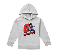 (7-8 Years, Athletic Heather) Captain America Childrens/Kids 6th Birthday Heather Pull Over Hoodie