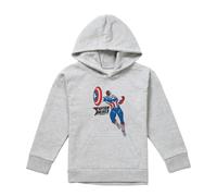 (7-8 Years, Athletic Heather) Captain America Childrens/Kids Sam Wilson Doodle Heather Pull Over Hoodie