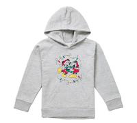 (7-8 Years, Athletic Heather) Disney Childrens/Kids Mickey Mouse & Minnie Mouse Christmas Kiss Heather Hoodie