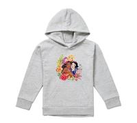 (7-8 Years, Athletic Heather) Disney Princess Childrens/Kids Rapunzel Moana Snow White Bouquet Heather Hoodie