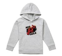 (7-8 Years, Athletic Heather) Marvel Childrens/Kids Red Hulk Fire Pull Over Hoodie