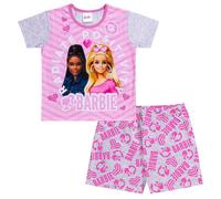 Barbie Girls Cotton Short Pyjamas | Comfortable Stylish Sleepwear Set | Breathable Pjs for Girls 7-8 Years Grey