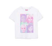 Barbie Girls T-Shirt | White Colour Block Portrait Graphic Tee for Girls | Kids Short-Sleeved Stylish Fashion Top | Retro Doll Tshirt Movie Merchandise Gift for Children & Graphic Teens