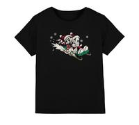 (7-8 Years, Black) Disney Childrens/Kids Sledding For Christmas Mickey & Minnie Mouse T-Shirt