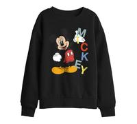 (7-8 Years, Black) Disney Childrens/Kids Word Mickey Sweatshirt
