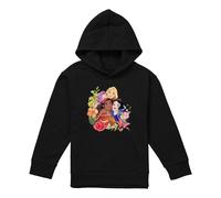 (7-8 Years, Black) Disney Princess Childrens/Kids Rapunzel Moana Snow White Bouquet Pullover Hoodie