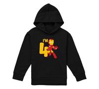 (7-8 Years, Black) Marvel Childrens/Kids Iron Man 4th Birthday Hoodie