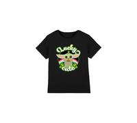 (7-8 Years, Black) Star Wars Childrens/Kids Lucky Cute Grogu St Patricks Day T-Shirt