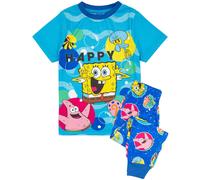 (7-8 Years, Blue) SpongeBob SquarePants Boys Happy Pyjama Set