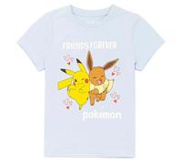 (7-8 Years, Blue/Yellow/Orange) Pokemon Girls Eevee Pikachu T-Shirt