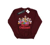(7-8 Years, Burgundy) Disney Girls Mickey Mouse And Friends Christmas Sweatshirt
