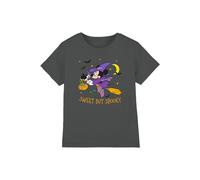 (7-8 Years, Charcoal) Disney Childrens/Kids Spooky Witch Minnie Mouse T-Shirt