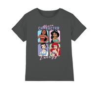(7-8 Years, Charcoal) Disney Princess Childrens/Kids Main Character Energy T-Shirt