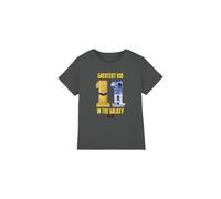 (7-8 Years, Charcoal) Star Wars Childrens/Kids Greatest Kid C3PO R2-D2 T-Shirt