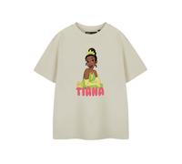 Disney Princess Tiana Girls Oatmeal Short Sleeve Graphic Tee | Kids T-Shirt with Princess Tiana Design | Official Merchandise | Comfortable Cotton Top for Children | Princess Movie Apparel Gift