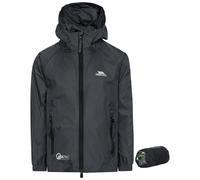 Trespass Kids Jacket Qikpac - Waterproof, Breathable, School Raincoat, 2 Zip Pockets, Full Zip, Adjustable Hood, Storm Flap, Ventilated Back, Lightweight, Packable