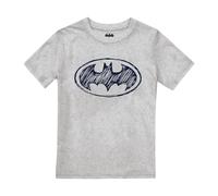 (7-8 Years, Heather Grey) Batman Boys Scratch Logo T-Shirt