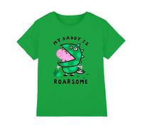 (7-8 Years, Kelly Green) Peppa Pig Childrens/Kids My Daddy Is Roarsome George Pig T-Shirt