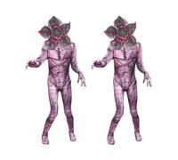 (7-8 Years) Kids Stranger Things Demogorgon Cosplay Clothes Monster Jumpsuit Mask Outfit Set